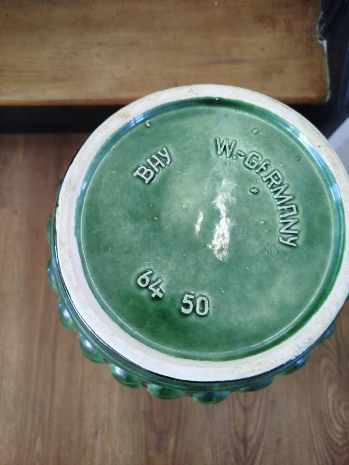 Grand vase allemand en faïence émaillée, Années 1950