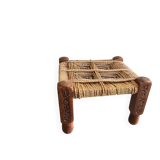 Charpoy stool in wood and rope