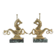 Pair of marble and bronze lamp bases, 20th century