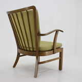1940s Fritz Hansen Beech Armchair by Soren Hansen Model 1628 , Denmark