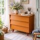 ancienne commode en bois pieds compas vintage