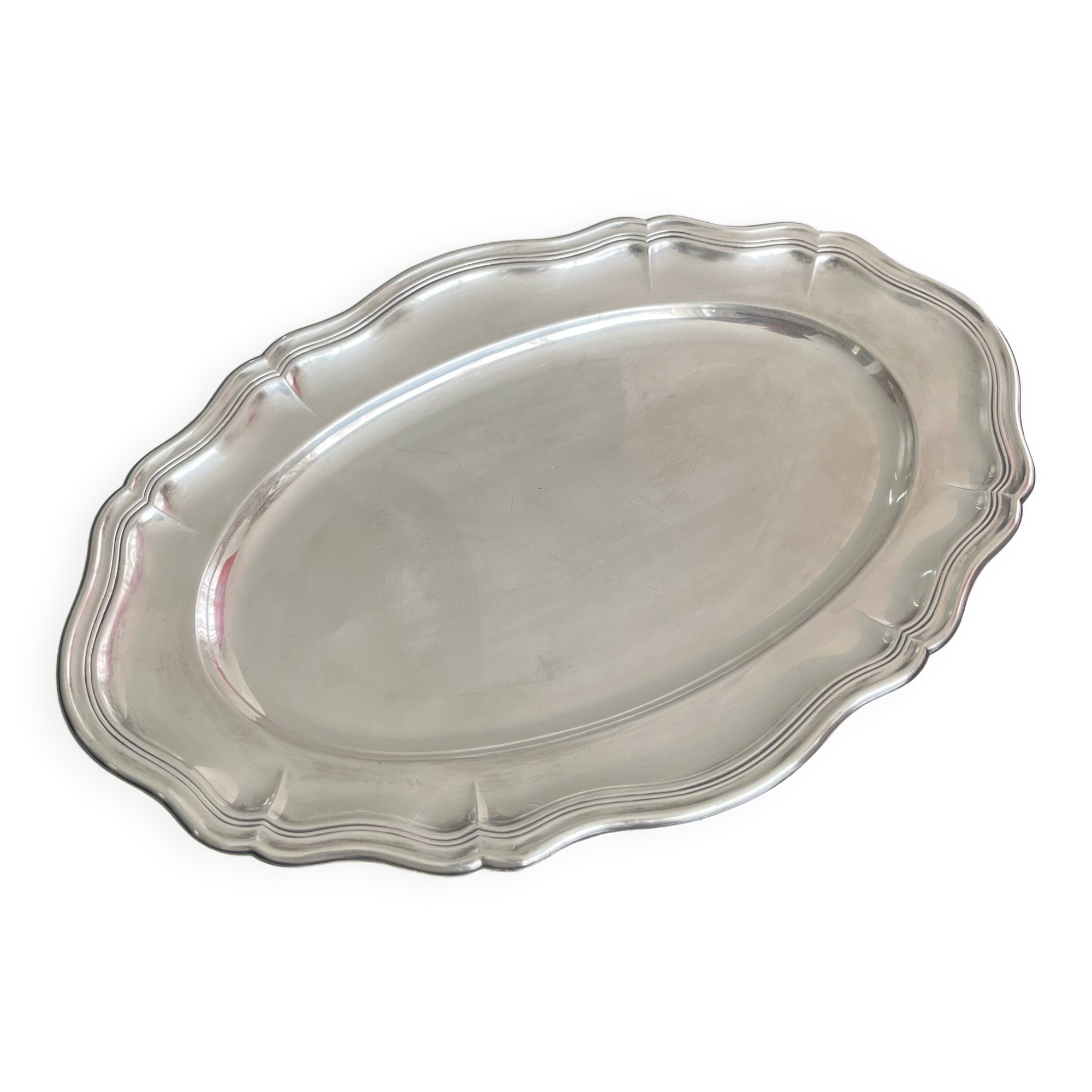 Silver-plated metal tray 1900 hallmark hke