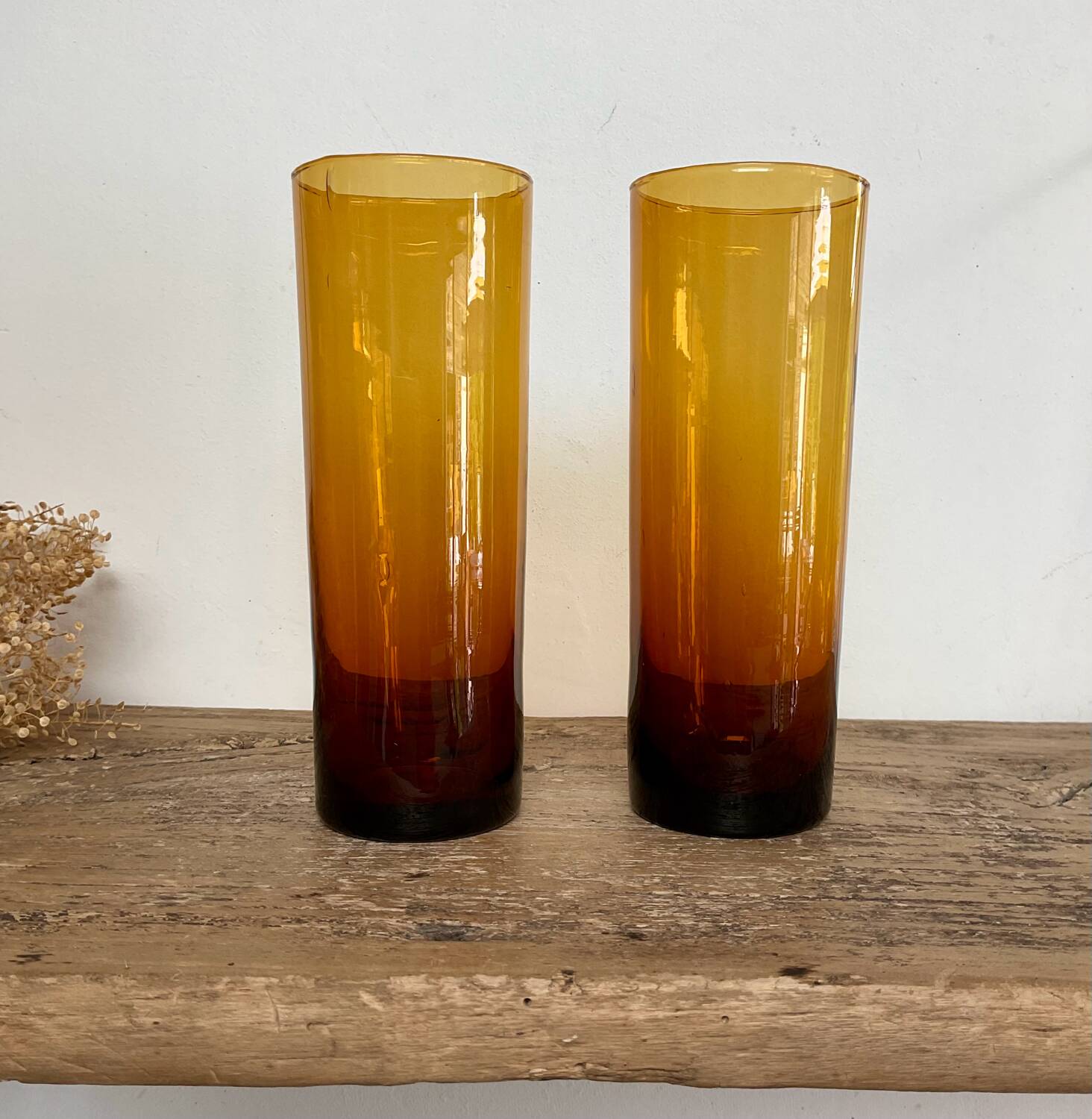 6 verres long drink ambrés