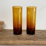 6 verres long drink ambrés