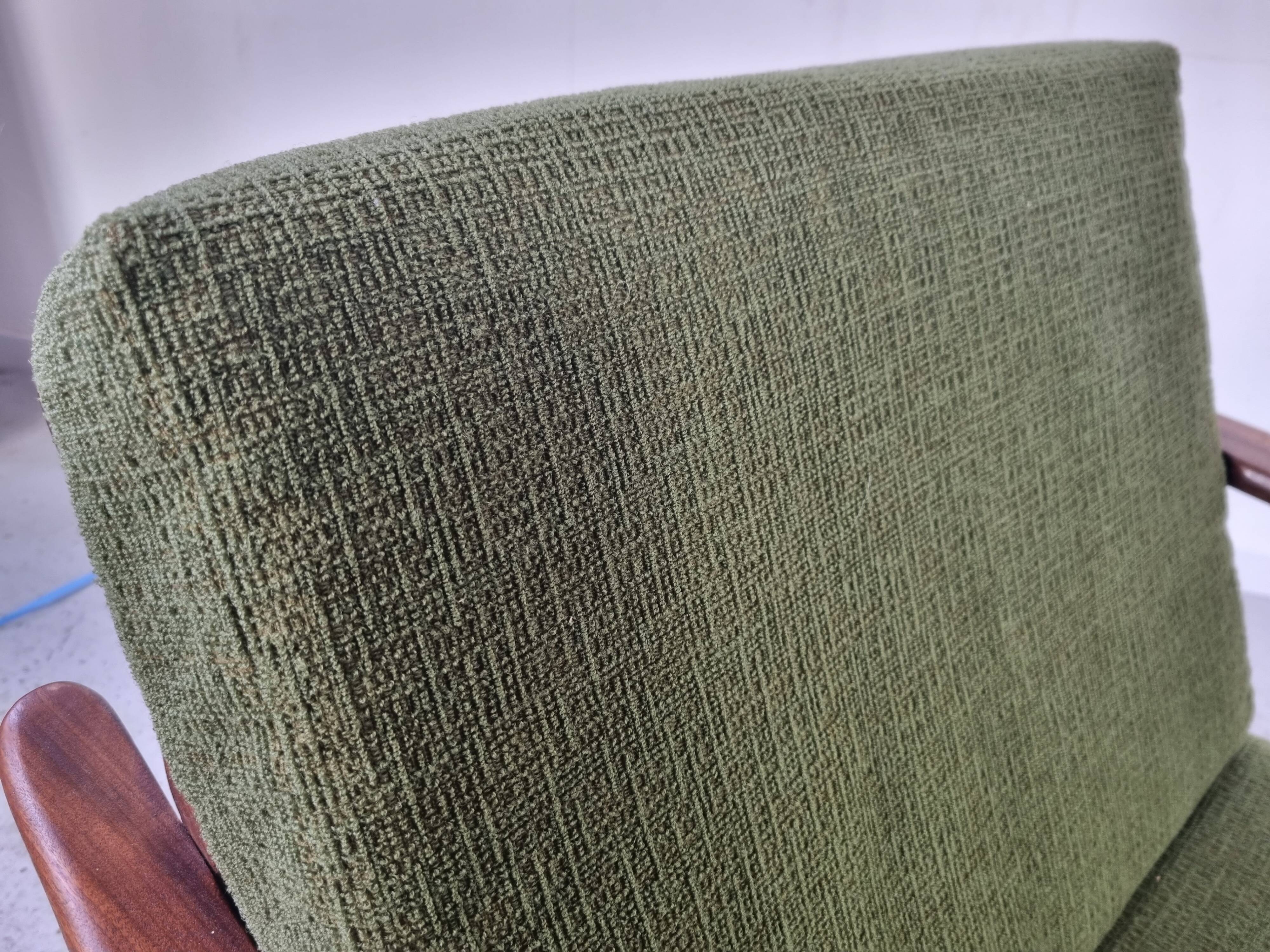 Pair of Scandinavian armchairs in afromosia, 60s