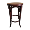 Baumann-stamped bar stool in mahogany wood and golden oak seat