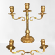 Pair of art-deco candlesticks five lights with removable light arms ~ golden regulates ~ 1930s