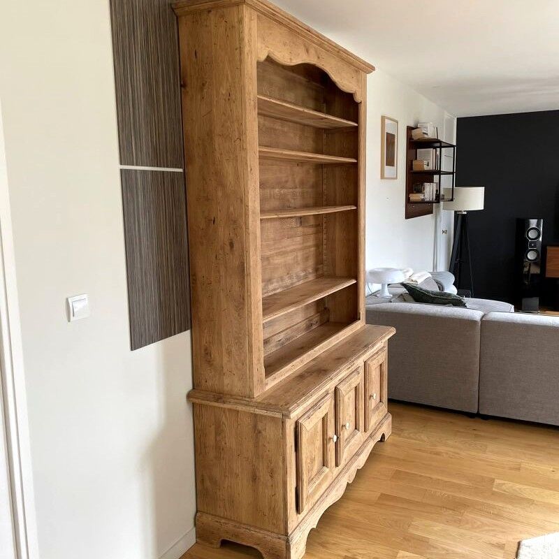 Restored two-body oak sideboard/bookcase