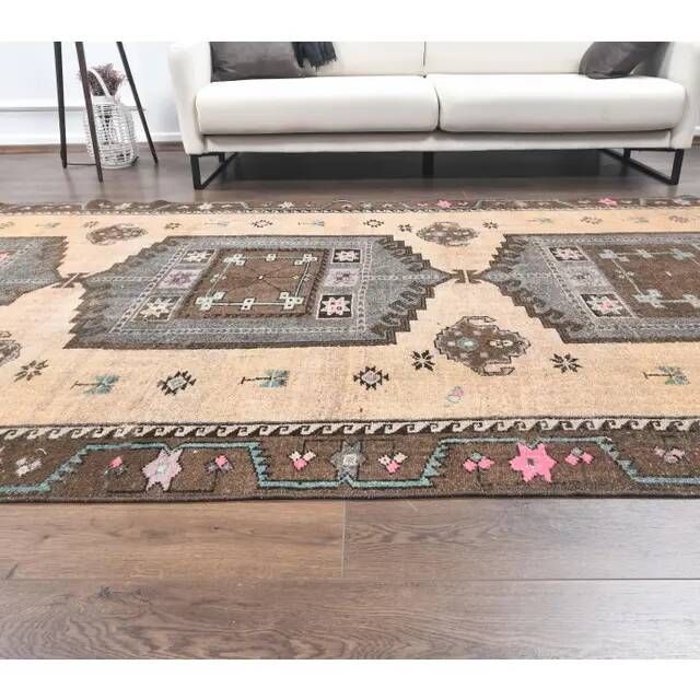 Vintage Turkish Anatolian Hand-Knotted Wide Runner 183x353