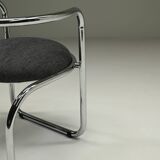 Ensemble de 2 chaises d'appoint chromées, années 1970, Italie.