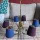 Vintage Scandinavian luminaire with 6 branches in brass.