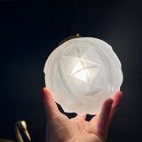 Vintage art deco glove pendant lamp in frosted glass