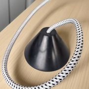 Lampe suspendue en verre de ferme du milieu du siècle