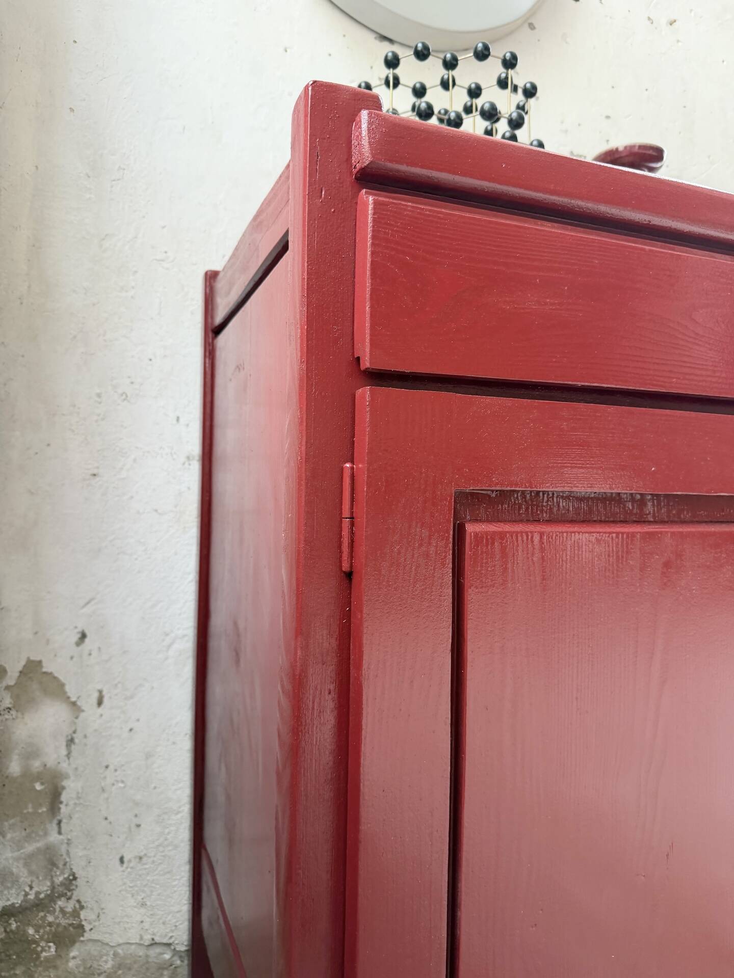 Red lacquered enfilade 1970 160cm
