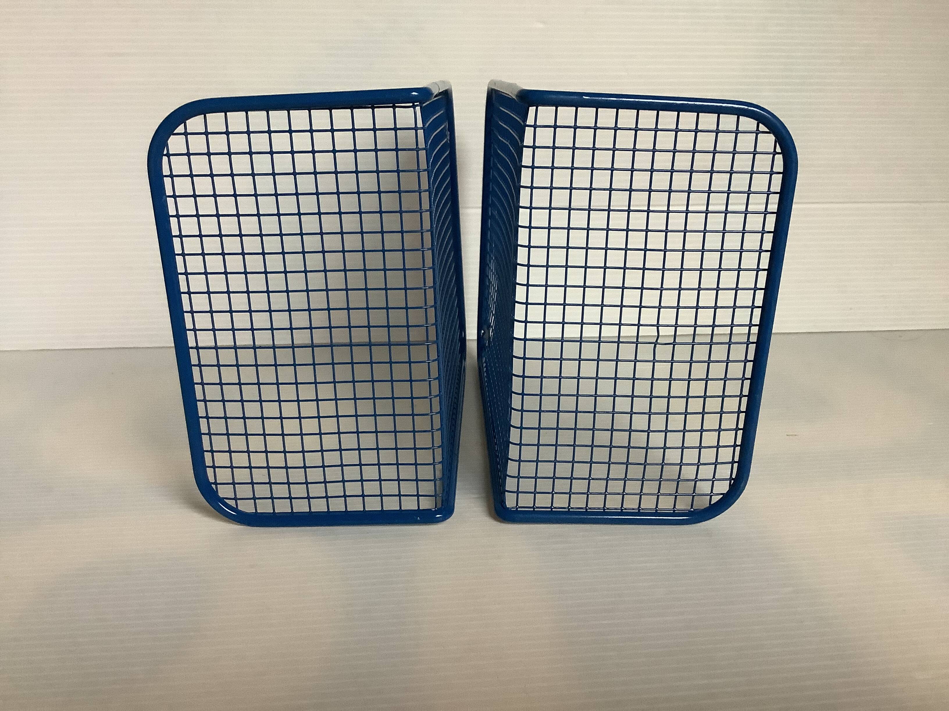 Pair of blue mesh bookends