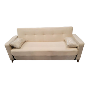 Canapé droit beige convertible