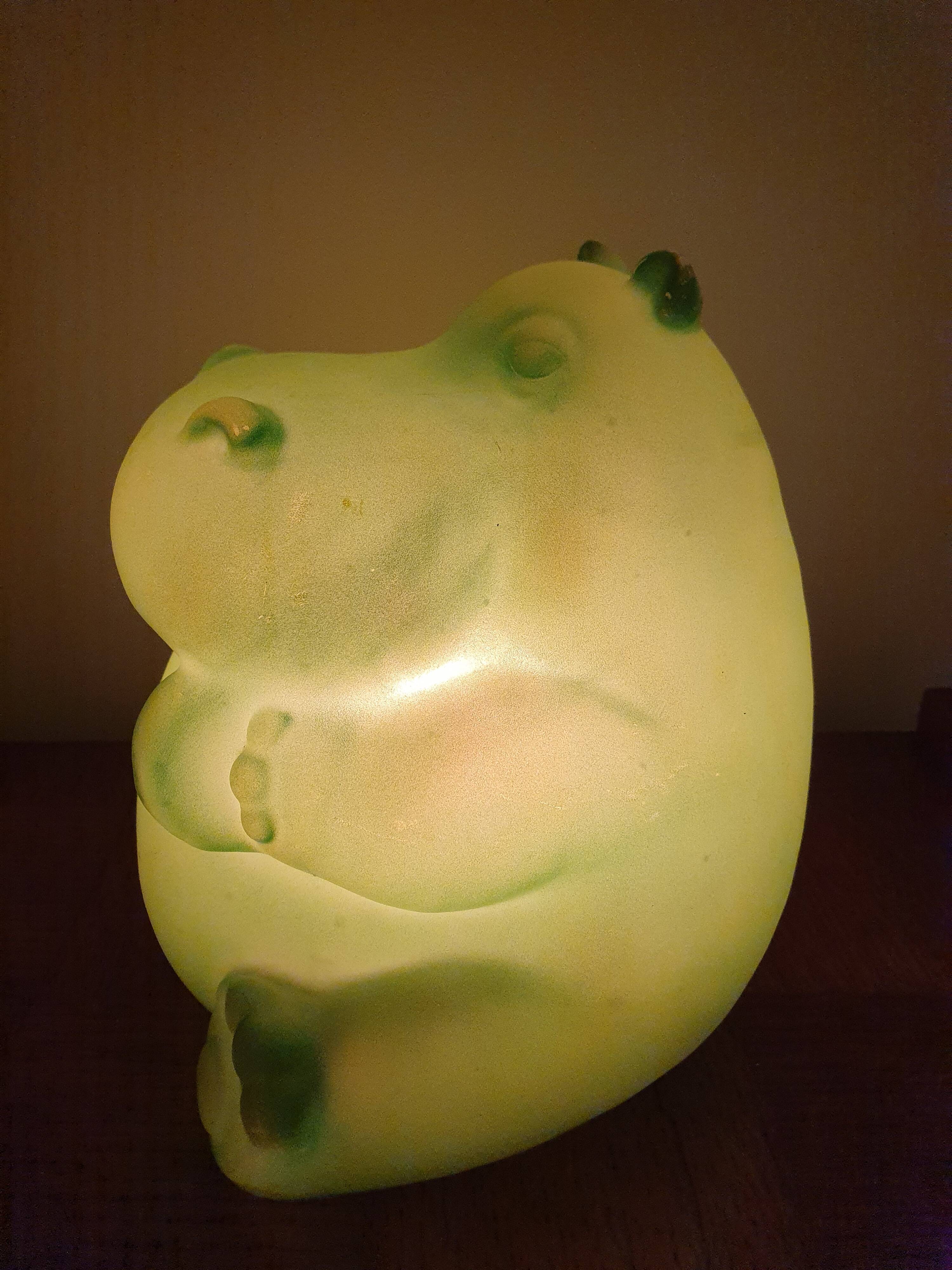 Vintage heico hippopotamus lamp