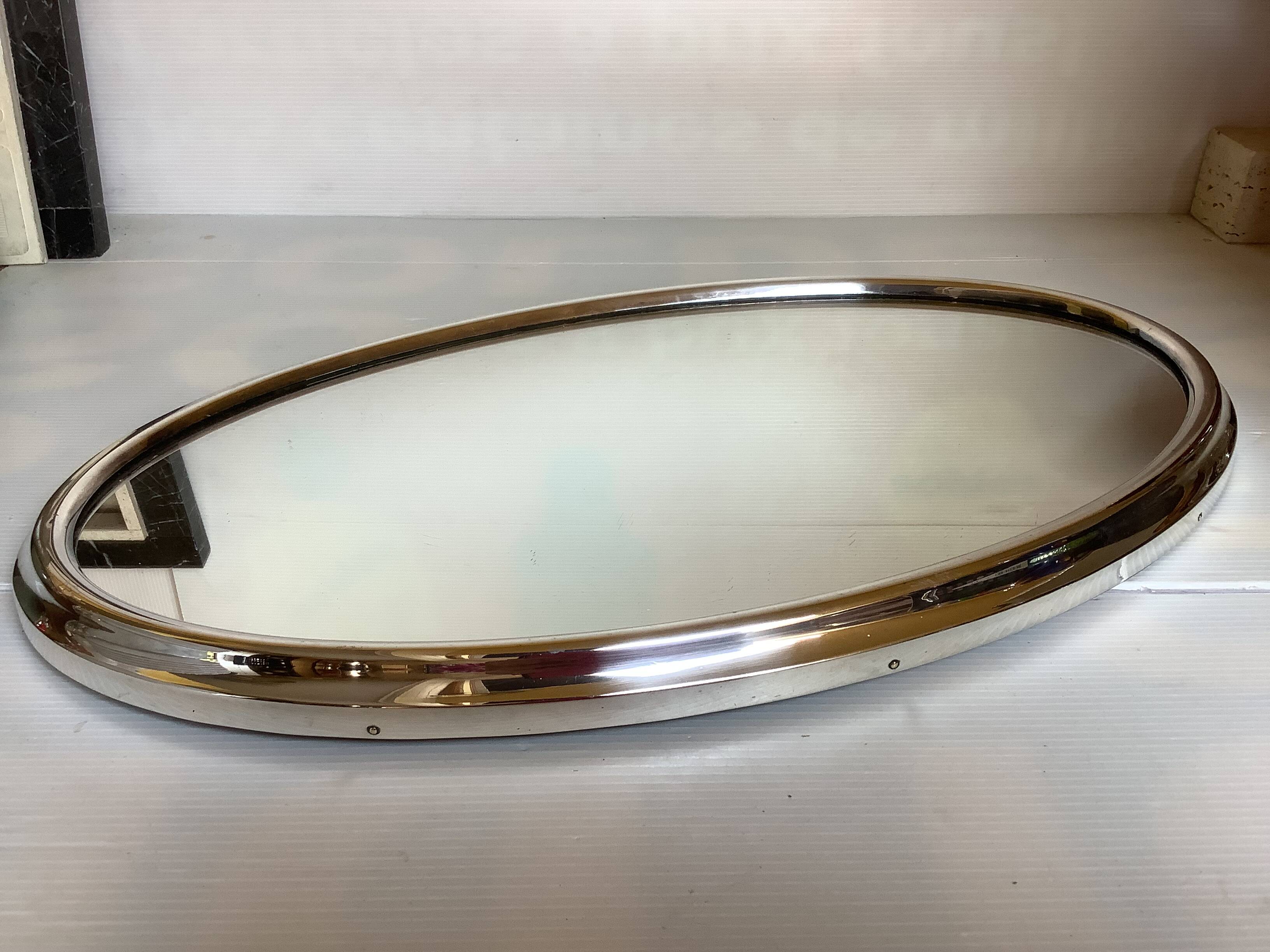 Surtout de table miroir centre de table métal argenté Sivar
