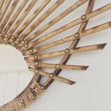 Comet vintage rattan mirror, 60cm