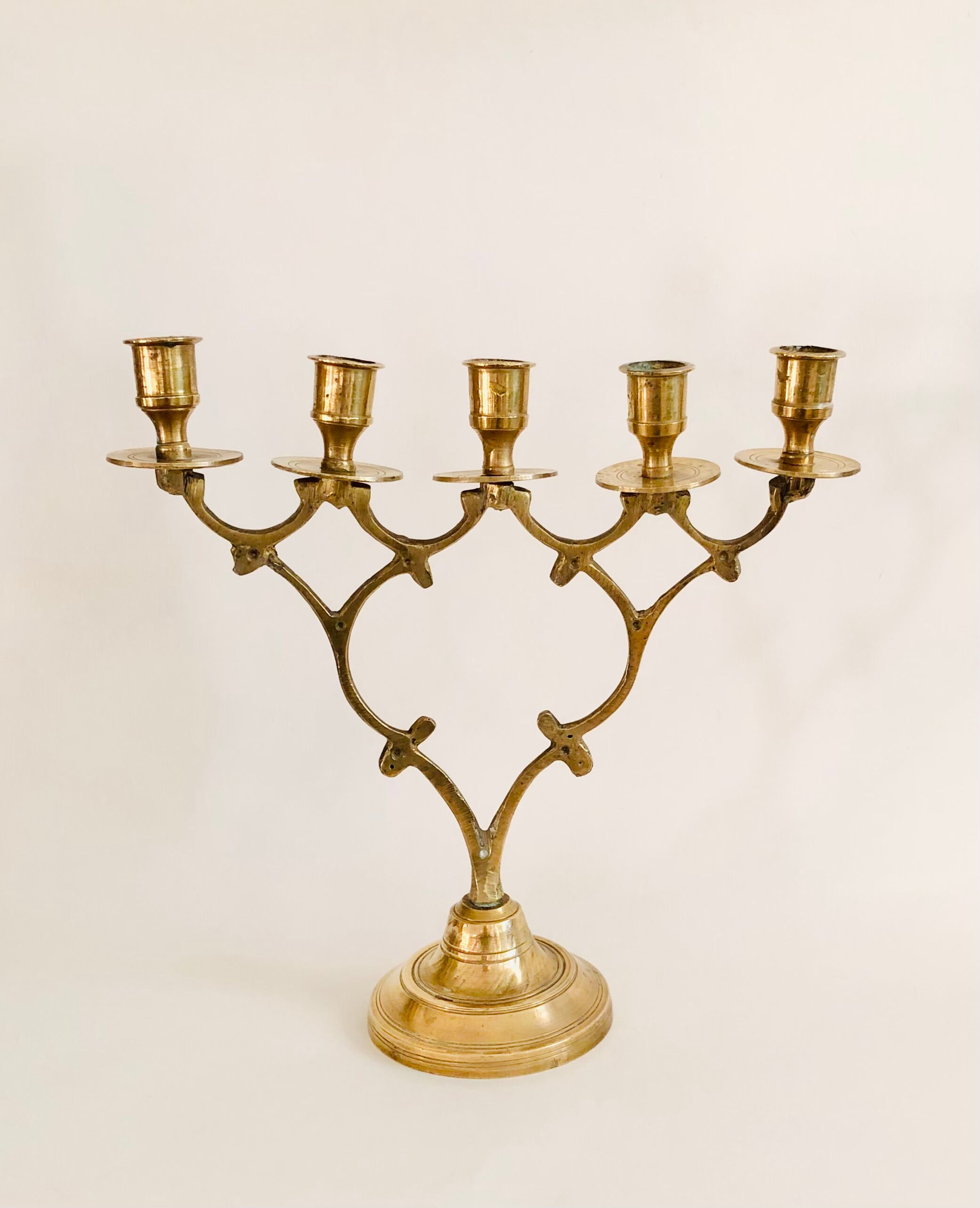 Chandelier ancien 5 branches en laiton