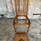 Antique Art Nouveau Chair Wood + Woven Straw Seat Vintage #D844