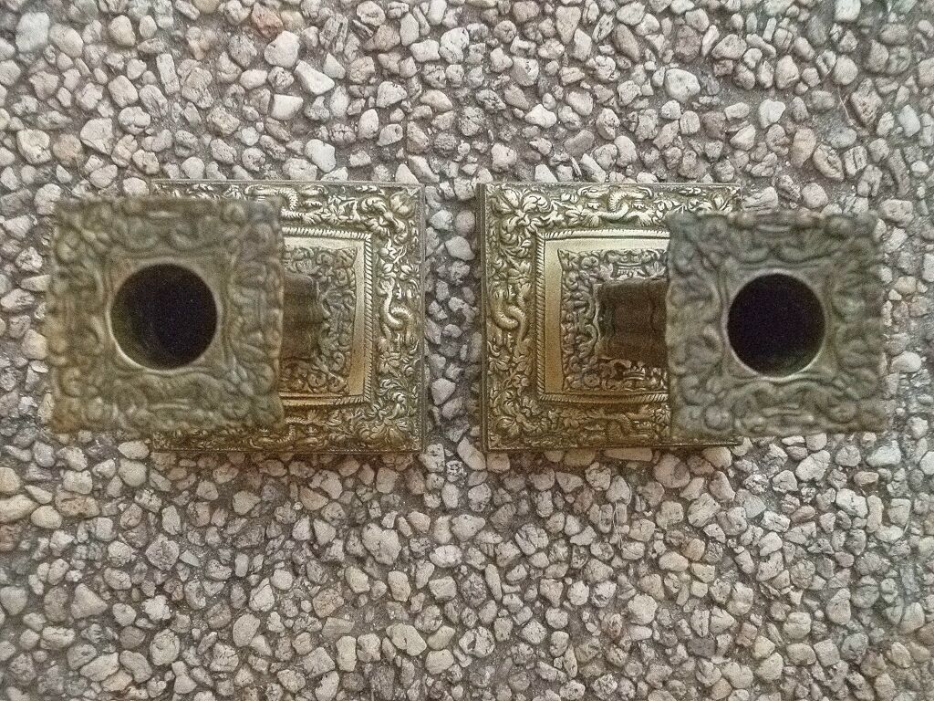 Pair of brass candlesticks, vintage