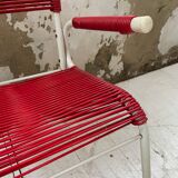 Vintage red scoubidou children's chair