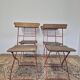 Set of 4 folding chairs for old bistro, guinguette, brasserie