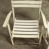 Garden furniture table and 4 armchairs 60's in its juice