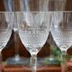 Set of 6 crystal wine glasses with a stud pattern