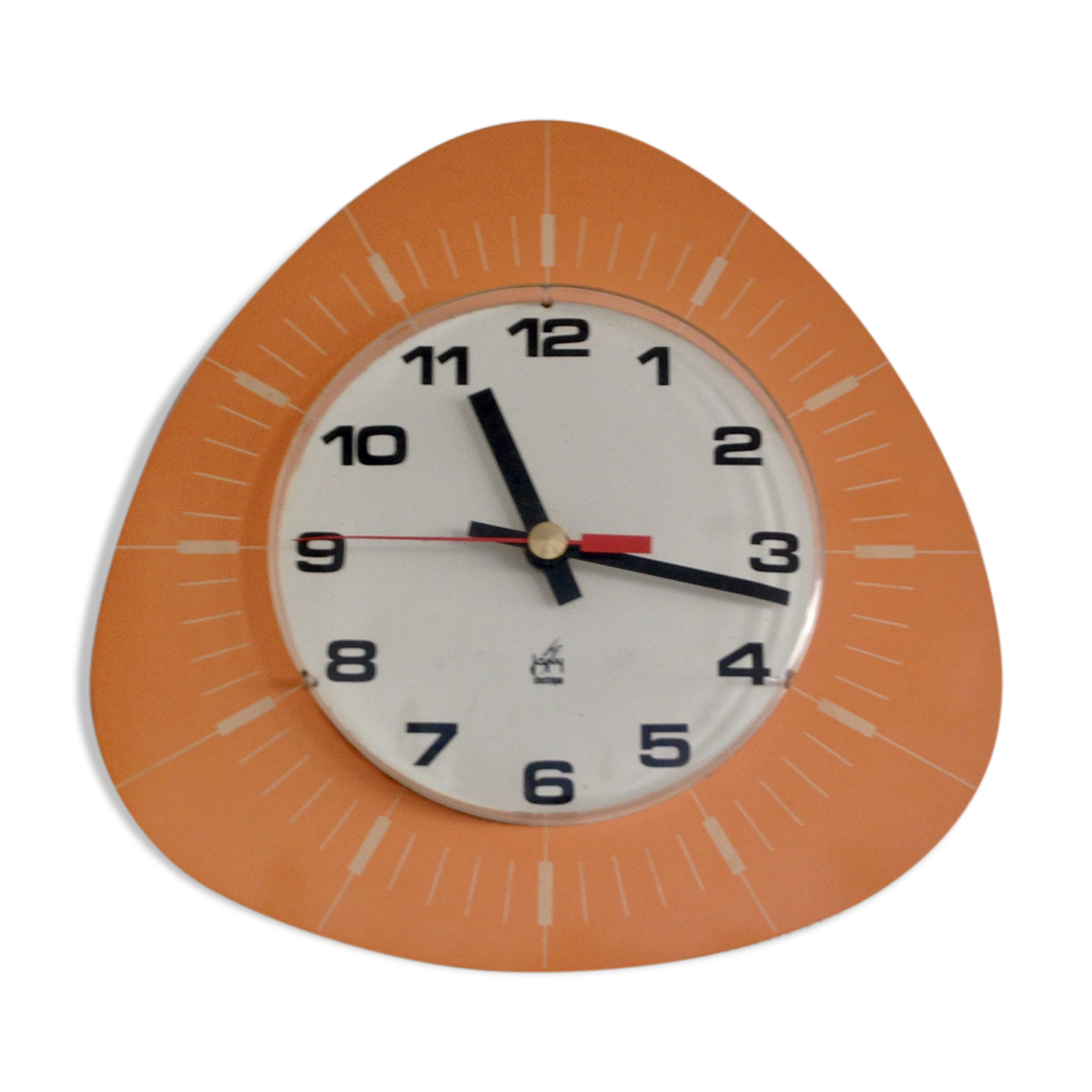 Clock japy - orange formica - 1960