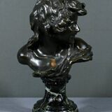 Bronze “Laughing Child”, signed A.Injalbert – Late 19th century