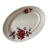Badonviller oval serving platter, Monique roses pattern