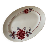 Plat ovale de service Badonviller modèle Monique roses