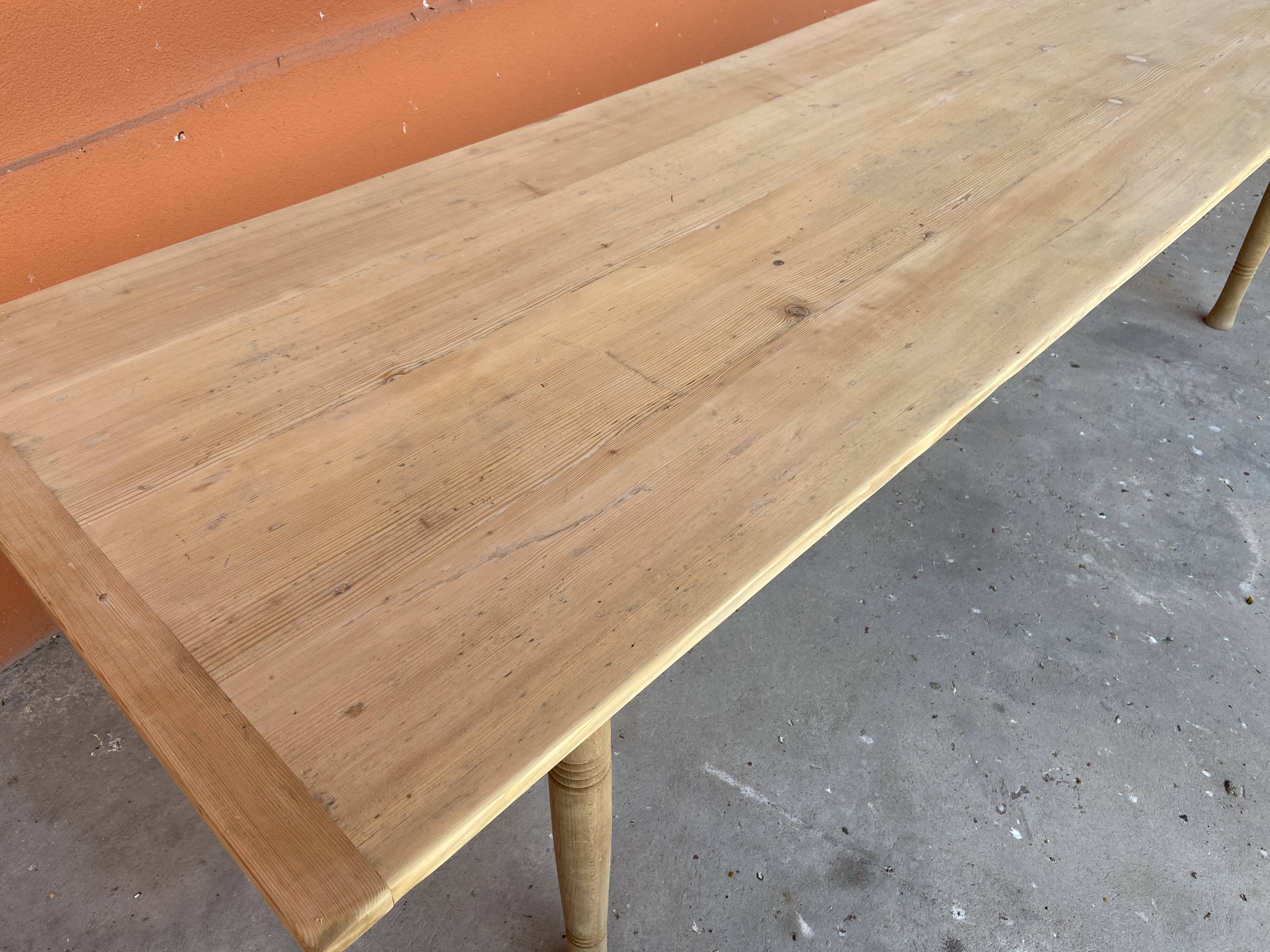Grande table de ferme 280 cm en sapin