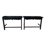 Pair of black patinated consoles