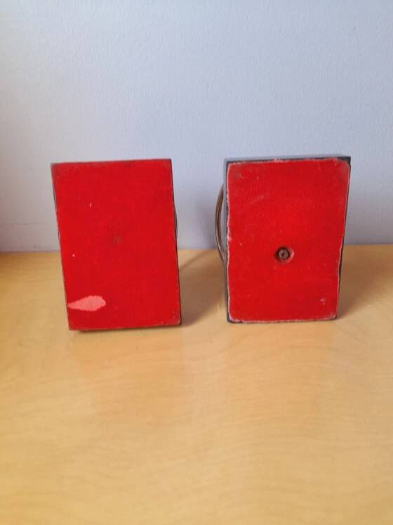 Bookends in marble and chrome metal