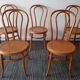 Suite de 5 chaises bistrot caramel cannées années 70