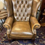 Vintage Leather Chesterfield Armchair – English Country House Style  Claw F
