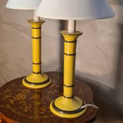 Pair of bedside lamps, signed Chaumette ceramic