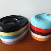 Set of Ten Unique Colored Bakelite Ashtrays, Škoda Car Manufacturer, 1950s