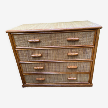 Rattan chest of drawers