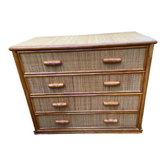 Rattan chest of drawers