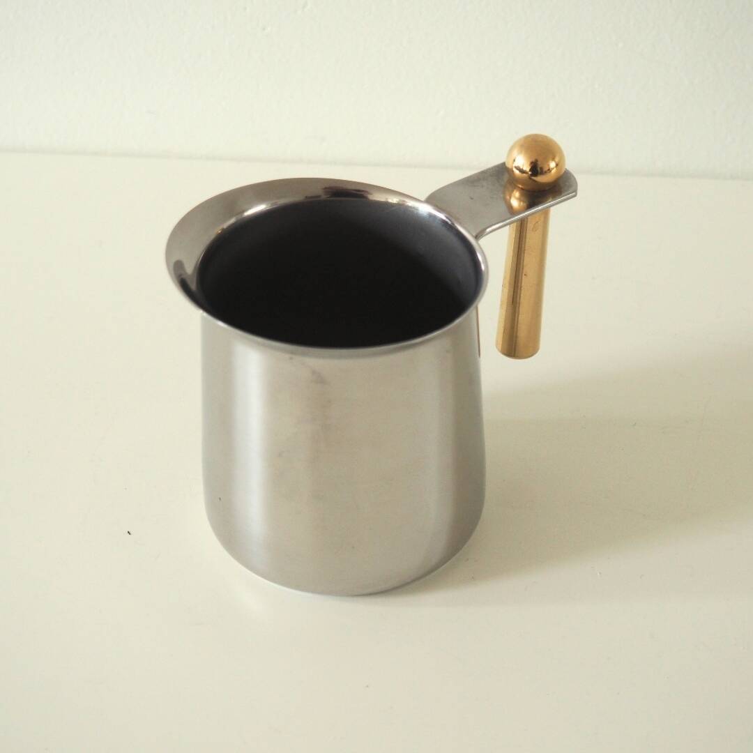 1980S Kitty Oro Guido Bergna Gilded Stainless Steel Creamer