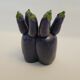 6 couteaux + leur support en forme de légume aubergine