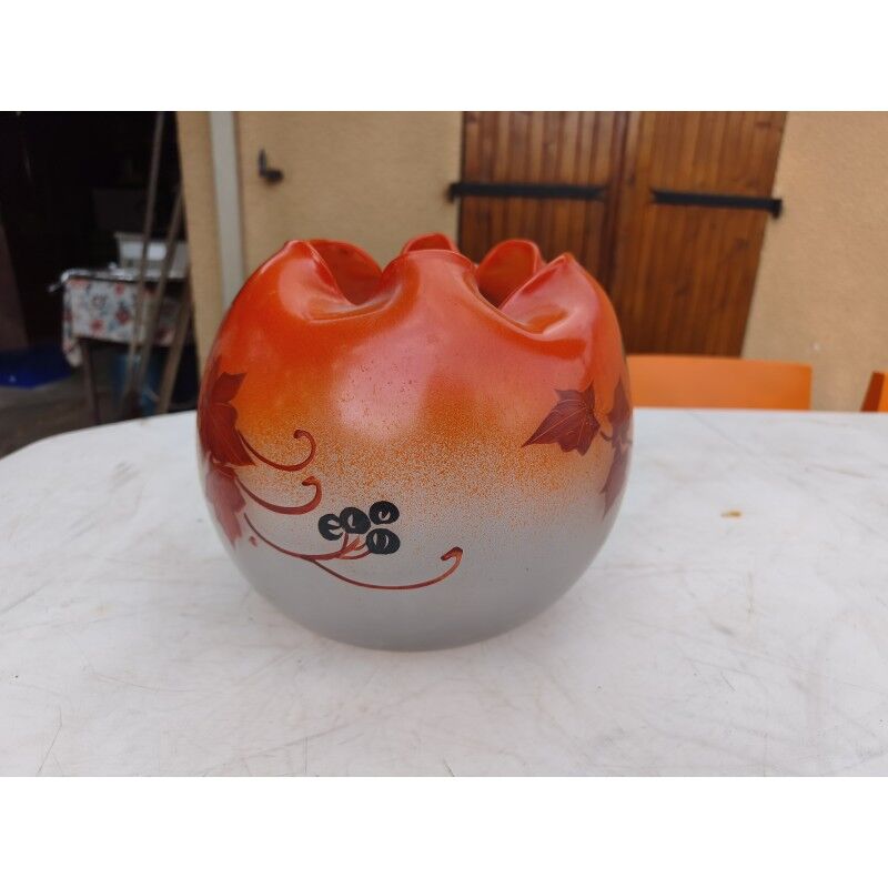 Round vase in glass paste by Legras, Nancy School