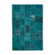 Handmade oriental contemporary 200 cm x 298 cm blue patchwork carpet