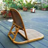 Folding rattan beach chair, USA, 1960s