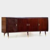 Buffet Art Déco vintage avec pieds élégants et éléments en laiton, années 1930