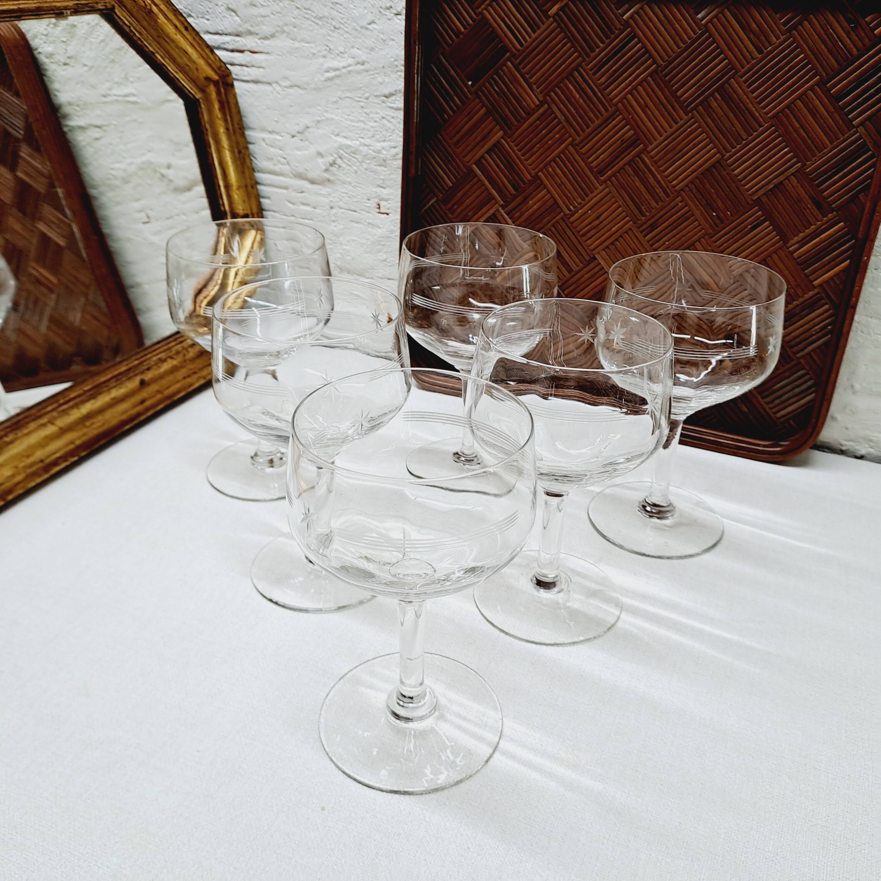 Set of 6 star water glasses